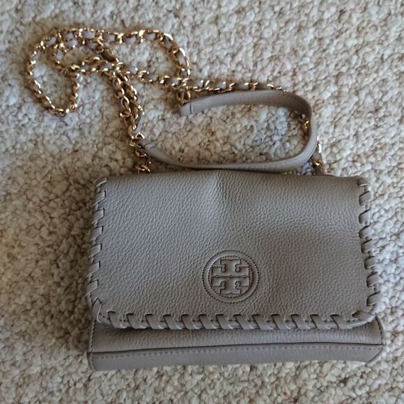 Tory Burch gray Marion Shrunken Mini Shoulder Bag - Picture 1 of 12